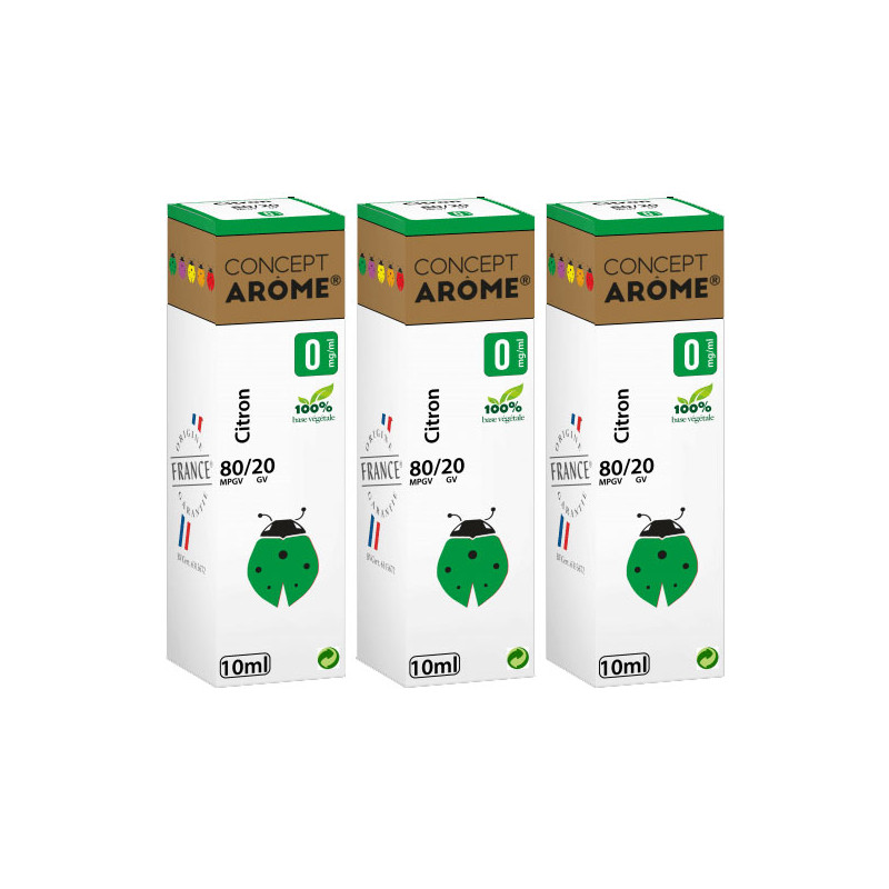E-liqude Conceptarome Citron 30 ml Taux de nicotine 0 mg/ml