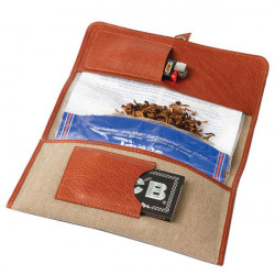 Blague à Tabac Chacom -  Toile Beige et Cuir Havane