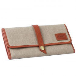 Blague à Tabac Chacom -  Toile Beige et Cuir Havane