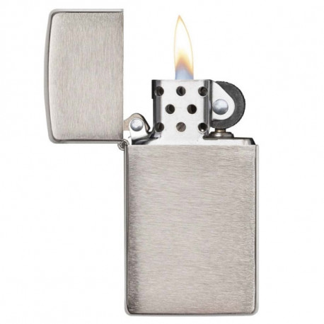 Zippo slim brush chrome