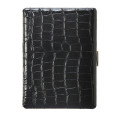 Étui à cigarettes Tsubota Pearl en cuir noir façon croco