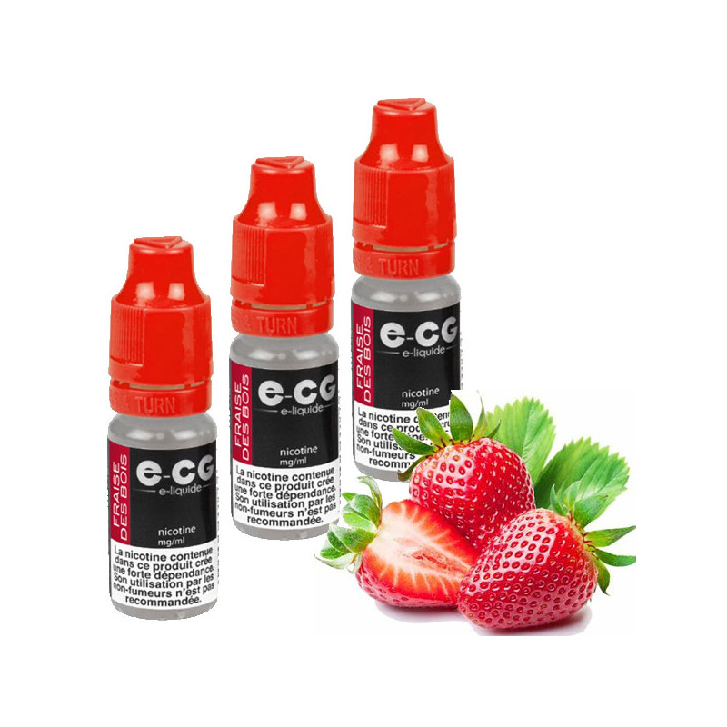E-liquide E-CG Fraise des Bois 30ml Taux de nicotine 3 mg/ml