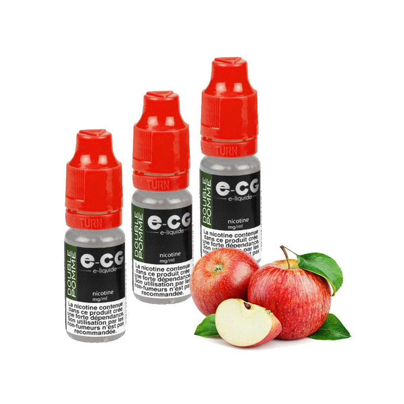 E-liquide E-CG Double Pomme 30ml Taux de nicotine 3 mg/ml E-liquide E-CG Double Pomme 30ml Taux de nicotine 3 mg/ml