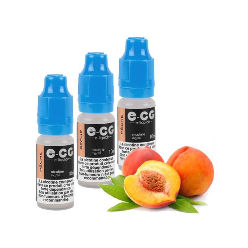E-liquide E-CG Pêche 30ml Taux de nicotine 6 mg/ml