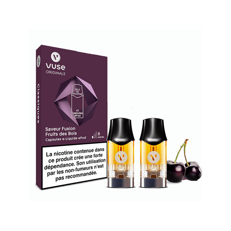 elfbar nachfüll pod läuft aus Capsules ePod Vuse Fusion fruits des bois Taux de nicotine 6 mg/ml