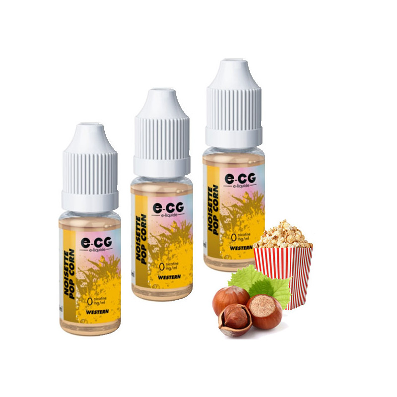 E-liquide E-CG Goût Noisette Pop Corn 30ml Taux de nicotine 6 mg/ml