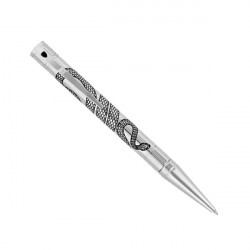 Stylo bille ST Dupont D-Initial motif Serpent Argent