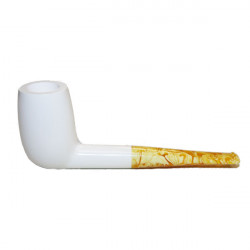 Pipe Lubinski en écume de mer Décor Fleuri B204