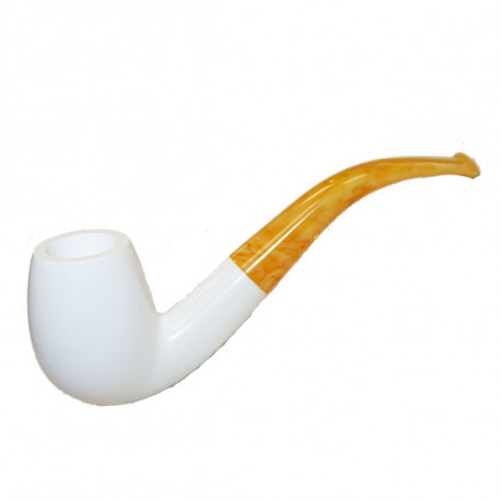 Pipe Lubinski en écume de mer Décor Fleuri B204