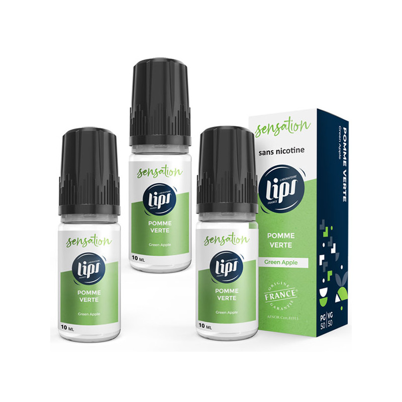E-liquide Lips Vape Pomme Verte 30 ml Taux de nicotine 0 mg/ml