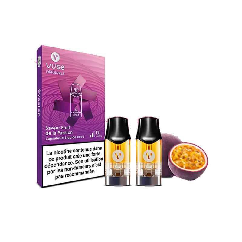 Capsules ePod Vuse Fruit de la Passion Taux de nicotine 12 mg/ml