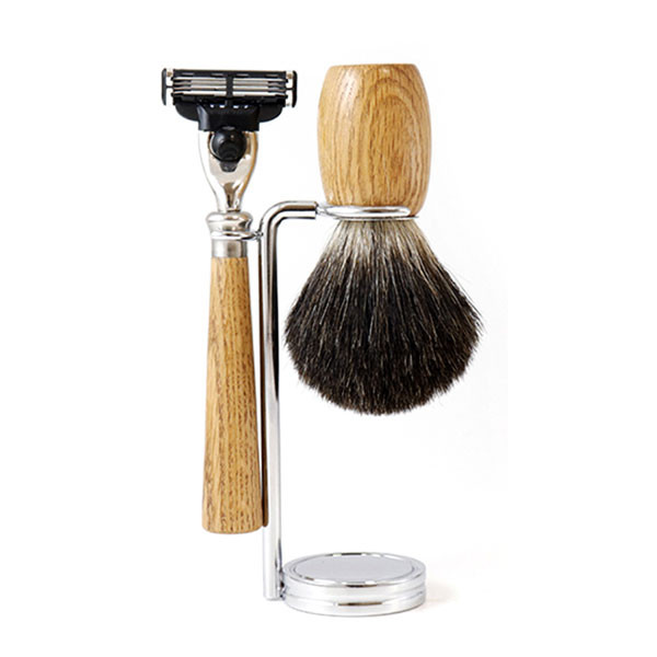 Set De Rasage Avec Rasoir Match 3 en Chêne
