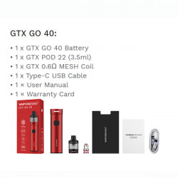 Kit Vaporesso GTX GO 80 Rouge