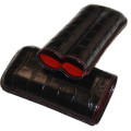Etui cigares Récife cuir façon croco noir