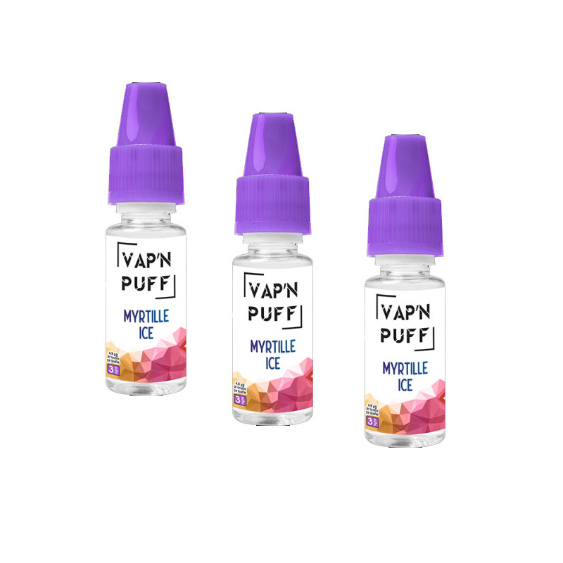 E-liquide Vap'N Puff Myrtille ice 30ml Taux de nicotine 3 mg/ml