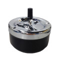 Cendrier Poussoir Noir et Chrome