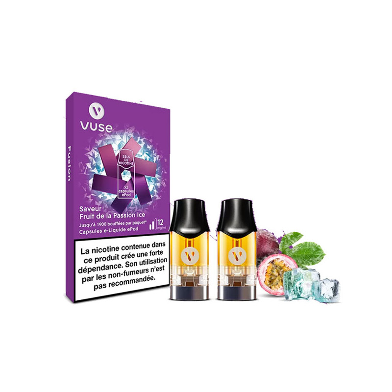 Capsules ePod Vuse Fruit de la Passion Ice Taux de nicotine 10 mg/ml