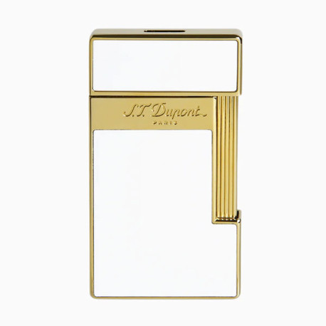 Briquet ST Dupont Slimmy Laque Blanche et Doré