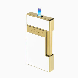 Briquet ST Dupont Slimmy Laque Blanche et Doré