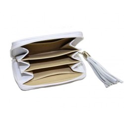 Porte-monnaie et carte cuir riviera blanc