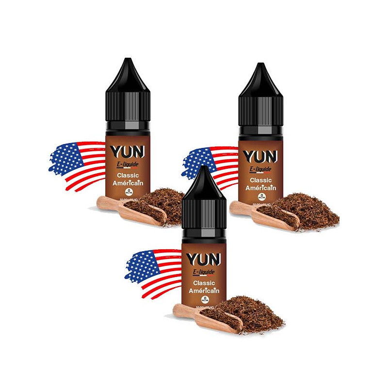 E-liquide Yun Classic Américain 30 ml Taux de nicotine 3 mg/ml