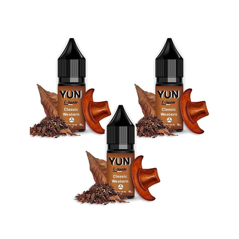 E-liquide Yun Classic Western 30 ml Taux de nicotine 3 mg/ml