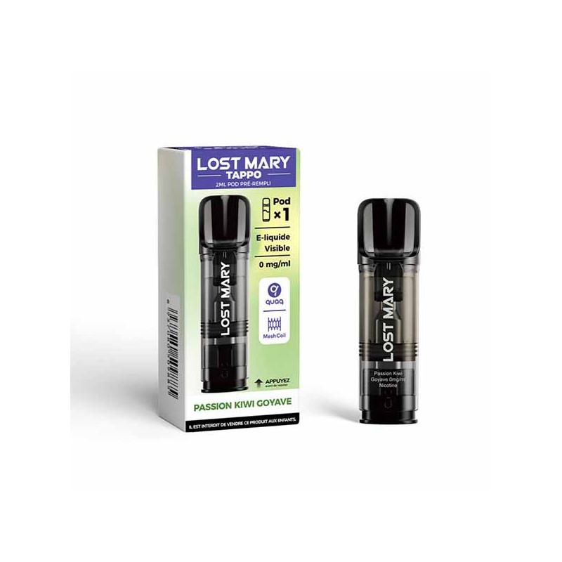 Pod Lost Mary Tappo Passion Kiwi Goyave Taux de nicotine 0 mg/ml