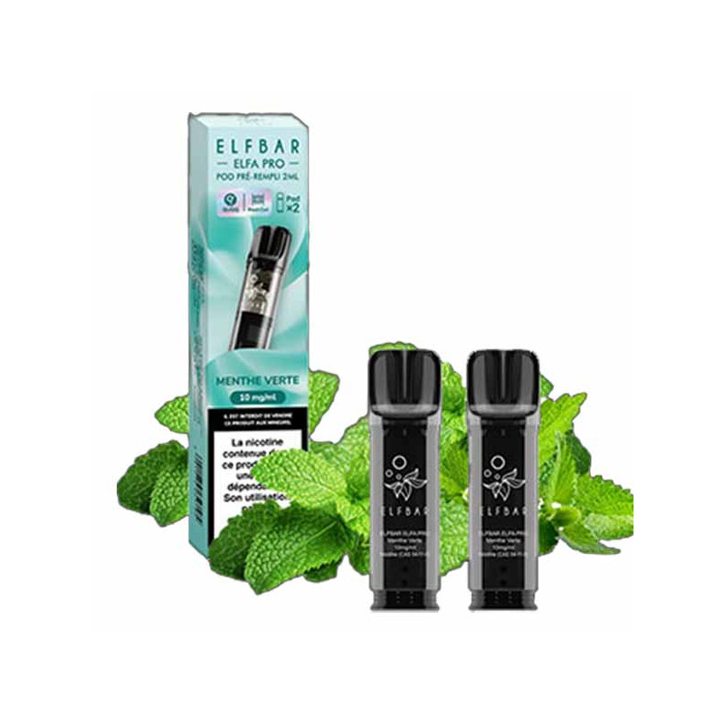 Pods Elfa Pro Menthe Verte Taux de nicotine 10 mg/ml