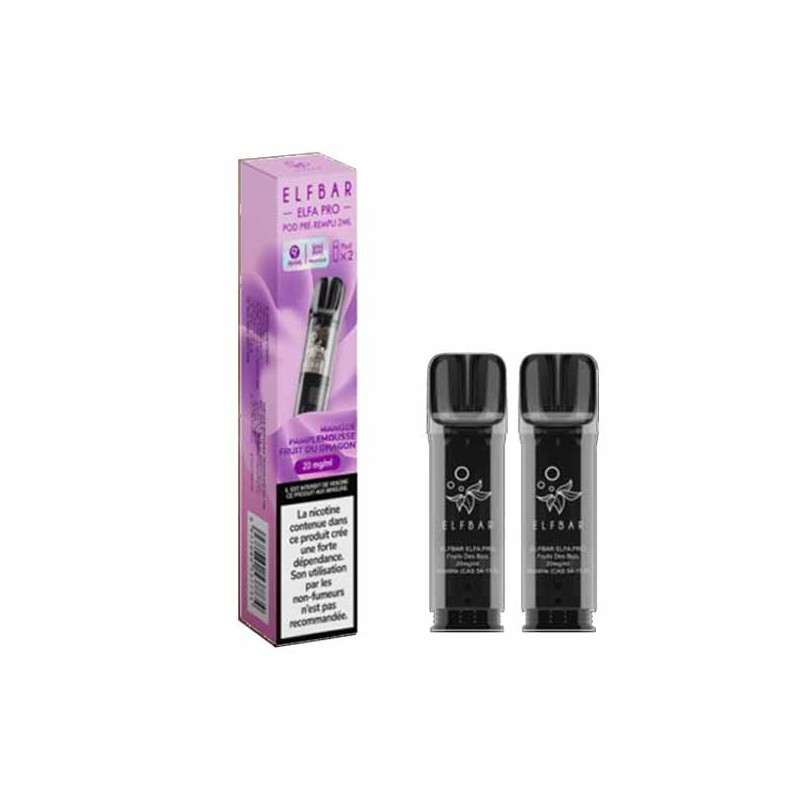 Pod Elfa Pro Mangue Pamplemousse Fruit Du Dragon Taux de nicotine 0 mg/ml Pod Elfa Pro Mangue Pamplemousse Fruit Du Dragon Taux de nicotine 0 mg/ml