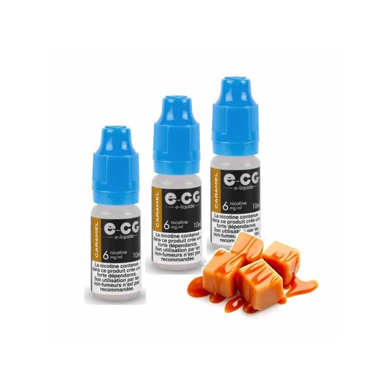 E-liquide E-CG Goût Caramel 30ml Taux de nicotine 3 mg/ml