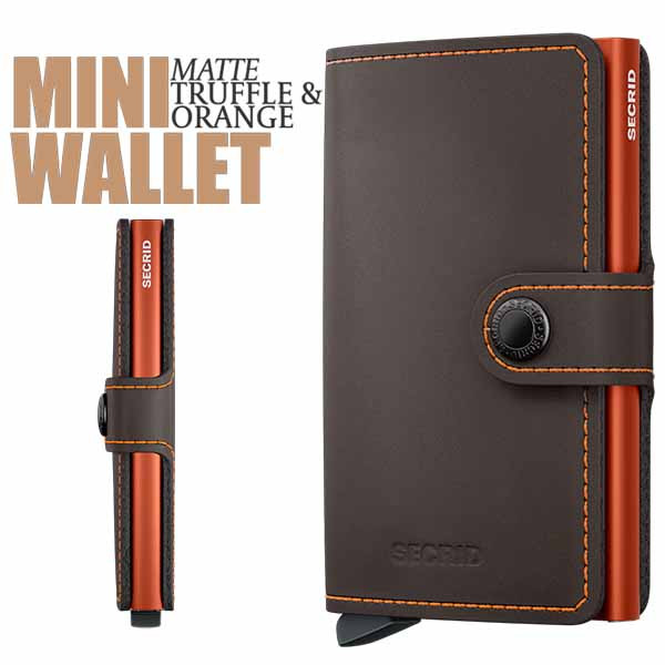 Porte Cartes Miniwallet Secrid Matte Truffle & Orange