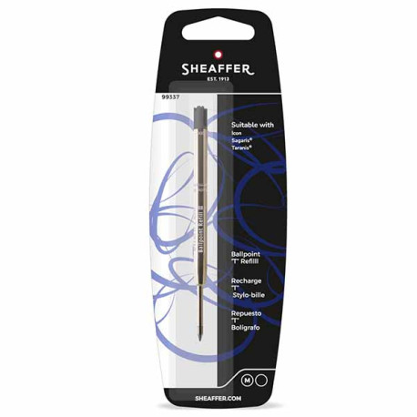Sheaffer Recharge T Pour stylo Bille Noir Moyen