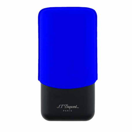 Etui 3 Cigares Métal et Cuir Blue ST Dupont