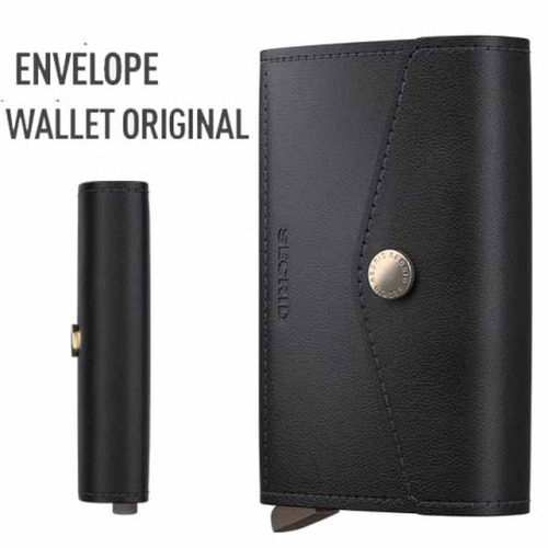 Secrid Envelope Wallet en cuir Original Noir