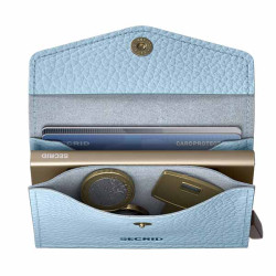 Secrid Enveloppe Wallet en cuir Pebble Bleu