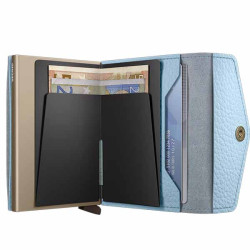 Secrid Enveloppe Wallet en cuir Pebble Bleu
