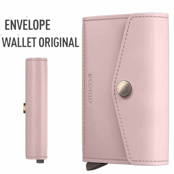 Secrid Enveloppe Wallet RFID en cuir Original Rose