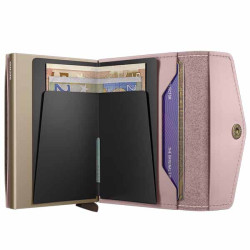 Secrid Enveloppe Wallet RFID en cuir Original Rose