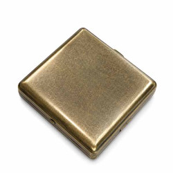 Étui à Cigarettes Vintage en Métal Gravé Bronze Antique