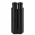 Étui à Cigares en Cuir Noir avec 2 Tubes Aluminium