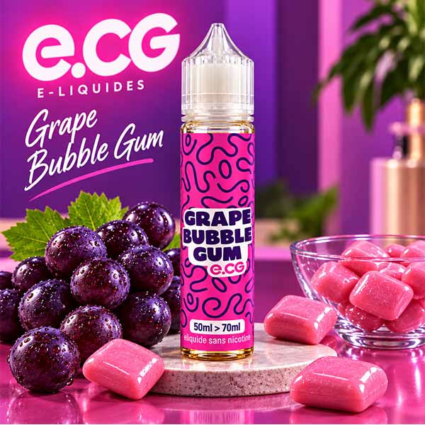 E-CG Bubble Gum 50 ml – E-liquide saveur chewing-gum
