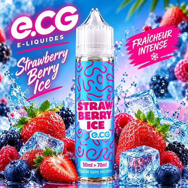 E-CG Strawberry Ice 50 ml – E-liquide fraise glacée