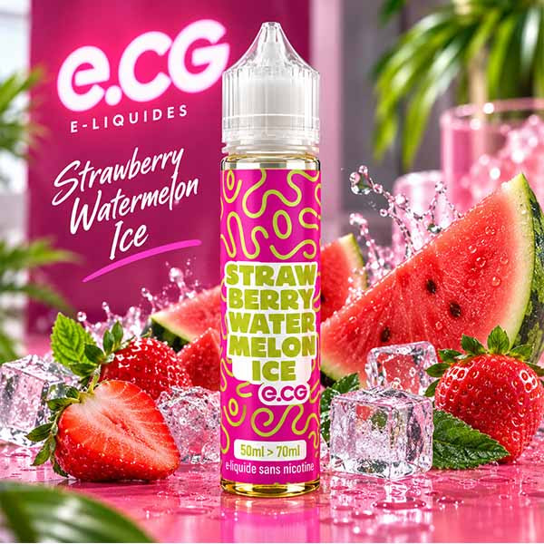 E-CG- E-liquide  Strawberry Watermelon Ice 50 ml