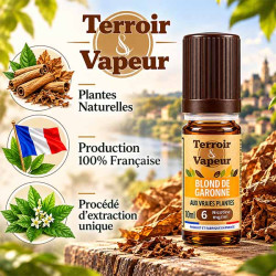 E- Liquide Terroir et Vapeur aux extrait de tabac Blond De Garonne