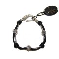 Bracelet cuir Bagnara skull silver