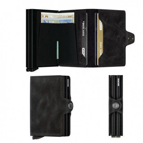 Porte cartes Secrid Twinwallet cuir vintage