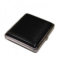 Etui 18 cigarettes cuir façon carbone