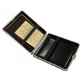 Etui cigarettes cuir noir finition croco Chacom