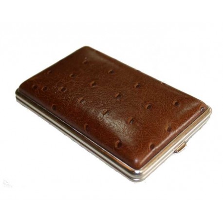 Etui cuir marron pour cigarettes longues Chacom