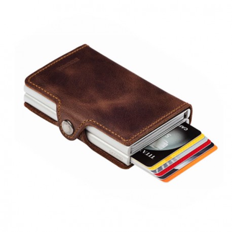 Porte cartes Secrid Twinwallet cuir vintage